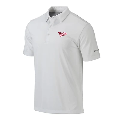 Men's Columbia  White Minnesota Twins Omni-Wick Drive Polo