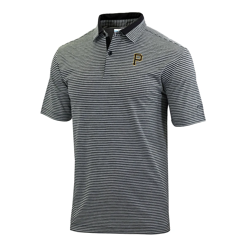 Men's Columbia  Black Pittsburgh Pirates Omni-Wick Golden Hills Polo