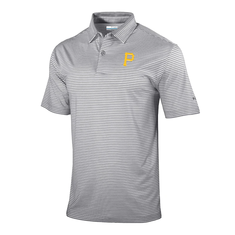 Men's Columbia  Gray Pittsburgh Pirates Omni-Wick Golden Hills Polo