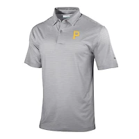 Men's Columbia  Gray Pittsburgh Pirates Omni-Wick Golden Hills Polo