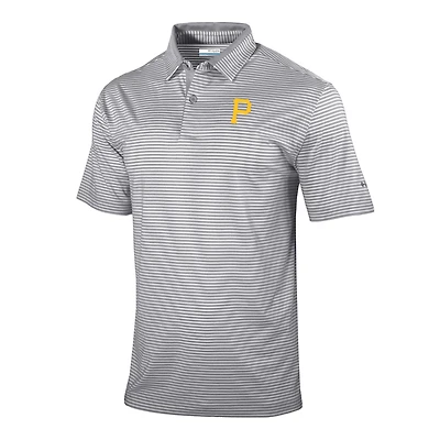 Men's Columbia  Gray Pittsburgh Pirates Omni-Wick Golden Hills Polo