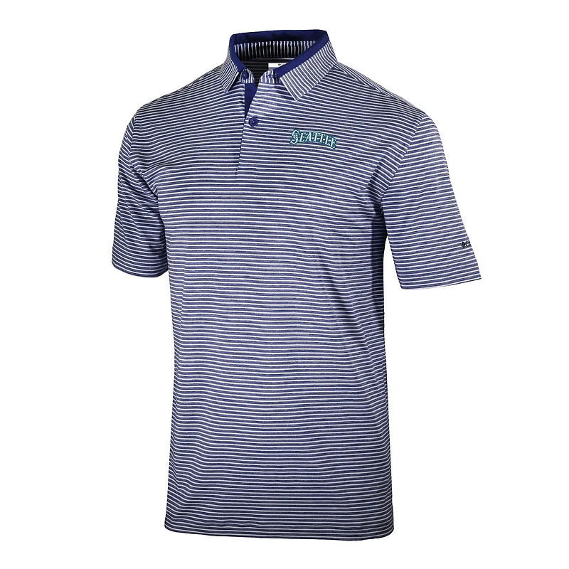 Men's Columbia  Navy Seattle Mariners Omni-Wick Golden Hills Polo