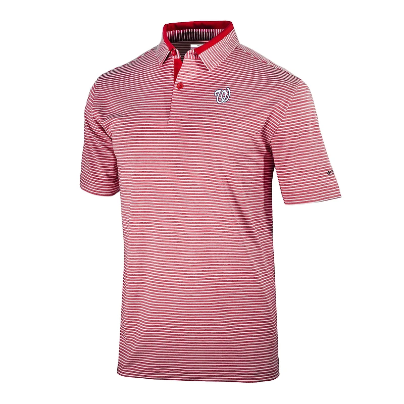 Men's Columbia Red Washington Nationals Omni-Wick Golden Hills Polo