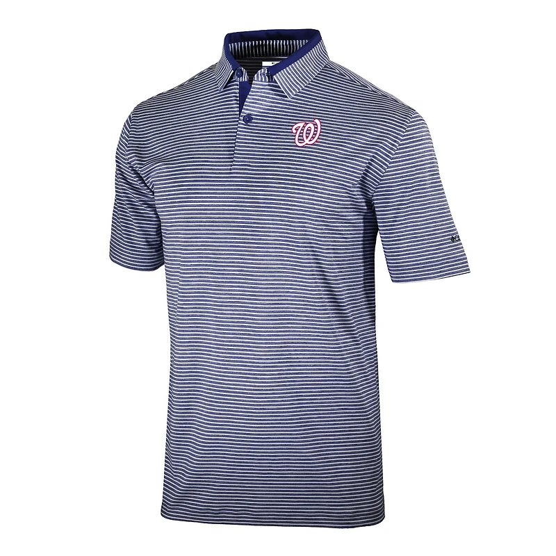 Men's Columbia  Navy Washington Nationals Omni-Wick Golden Hills Polo