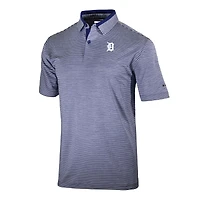 Men's Columbia  Navy Detroit Tigers Omni-Wick Golden Hills Polo