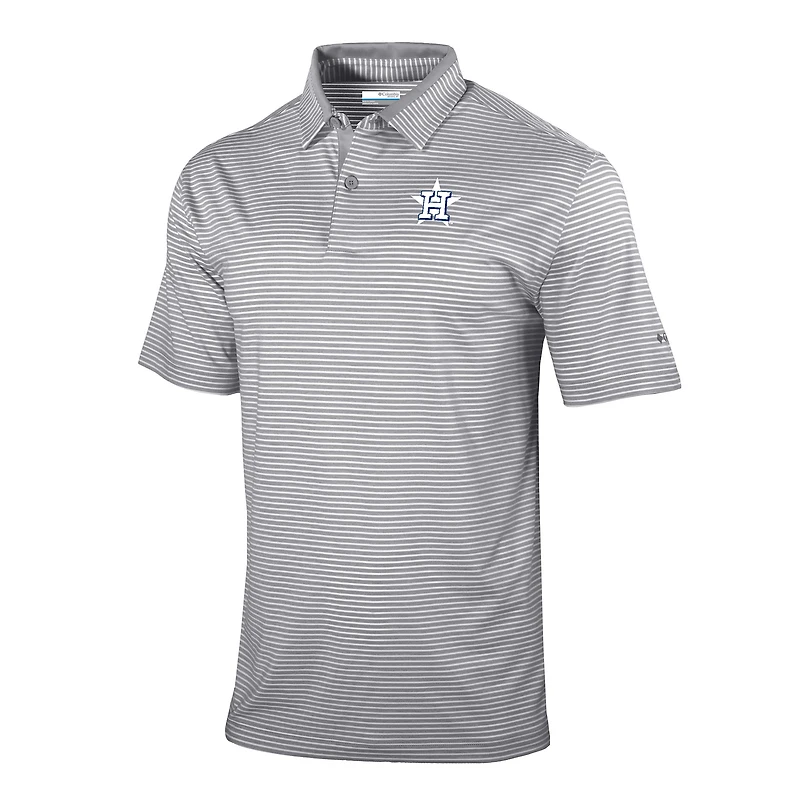 Men's Columbia  Gray Houston Astros Omni-Wick Golden Hills Polo