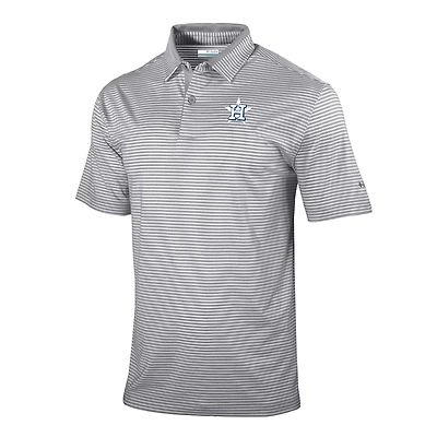 Men's Columbia  Gray Houston Astros Omni-Wick Golden Hills Polo