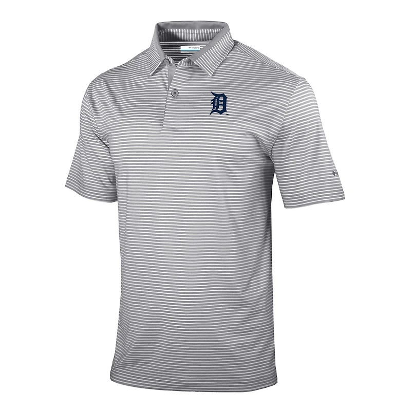 Men's Columbia  Gray Detroit Tigers Omni-Wick Golden Hills Polo