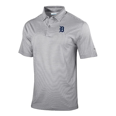 Men's Columbia  Gray Detroit Tigers Omni-Wick Golden Hills Polo
