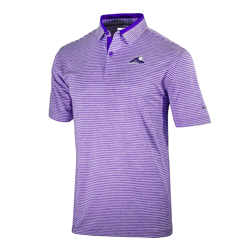 Men's Columbia  Purple Colorado Rockies Omni-Wick Golden Hills Polo