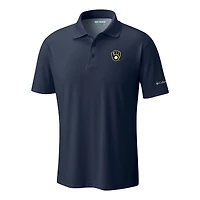 Men's Columbia  Navy Milwaukee Brewers Omni-Wick Low Drag Offshore Polo