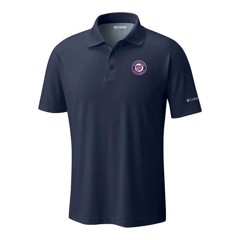 Men's Columbia  Navy Washington Nationals Omni-Wick Low Drag Offshore Polo