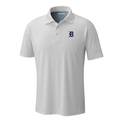 Men's Columbia  White Detroit Tigers Omni-Wick Low Drag Offshore Polo