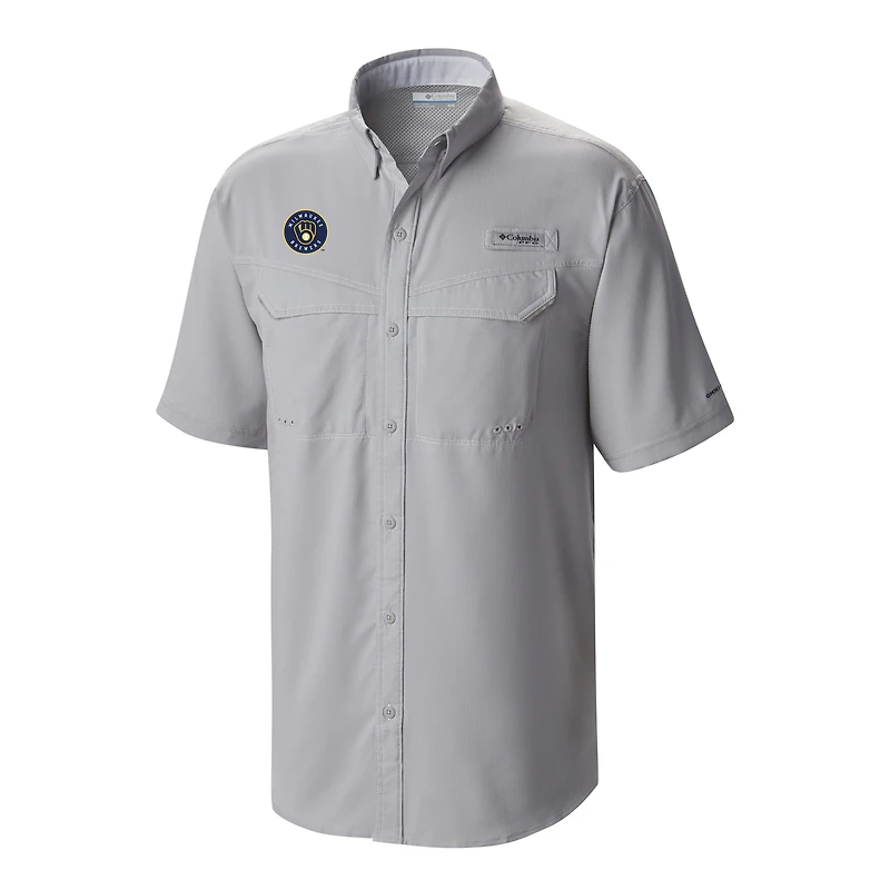 Men's Columbia Milwaukee Brewers Omni-Wick Low Drag Offshore Button-Up Shirt