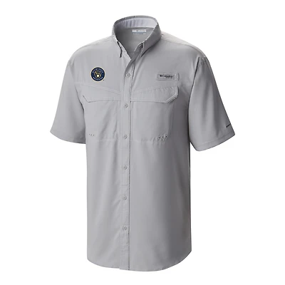 Men's Columbia Milwaukee Brewers Omni-Wick Low Drag Offshore Button-Up Shirt