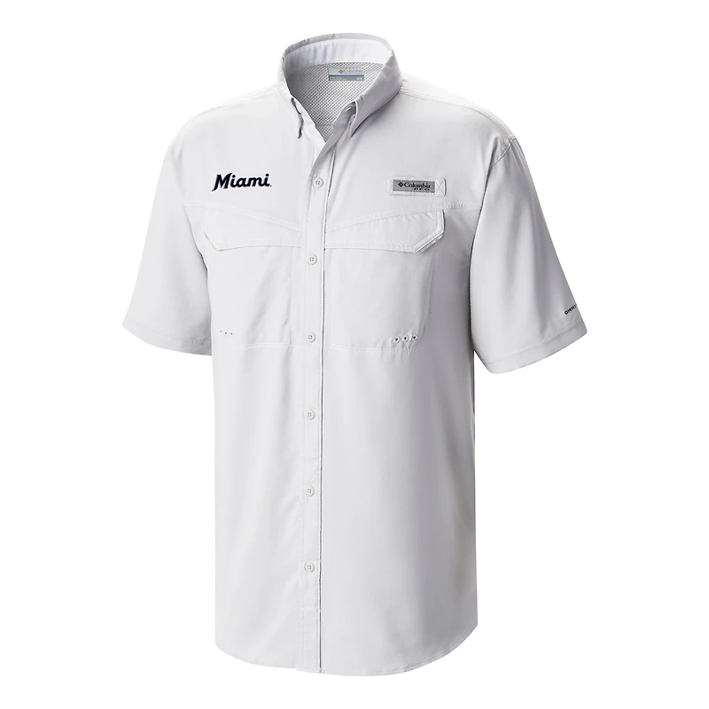 Men's Columbia Miami Marlins Omni-Wick Low Drag Offshore Button-Up Shirt