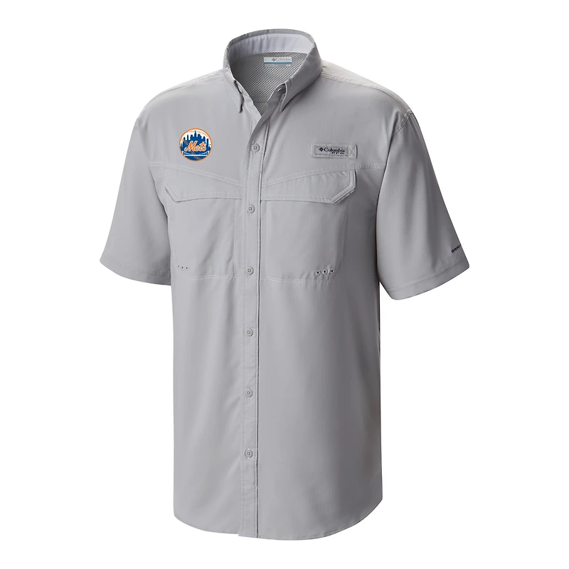 Men's Columbia New York Mets Omni-Wick Low Drag Offshore Button-Up Shirt