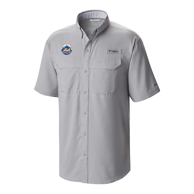Men's Columbia New York Mets Omni-Wick Low Drag Offshore Button-Up Shirt
