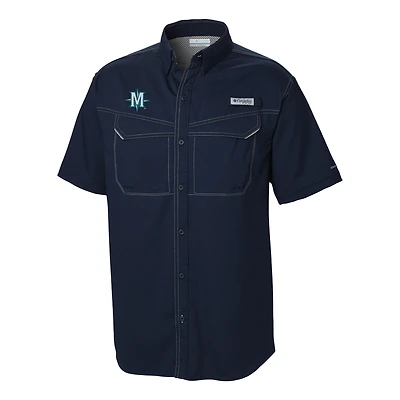 Men's Columbia  Navy Seattle Mariners Omni-Wick Low Drag Offshore Button-Up Shirt