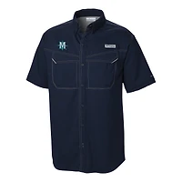 Men's Columbia  Navy Seattle Mariners Omni-Wick Low Drag Offshore Button-Up Shirt