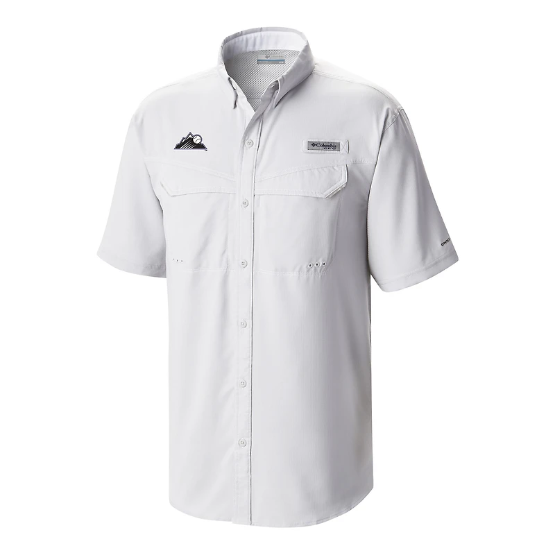 Men's Columbia  White Colorado Rockies Omni-Wick Low Drag Offshore Button-Up Shirt