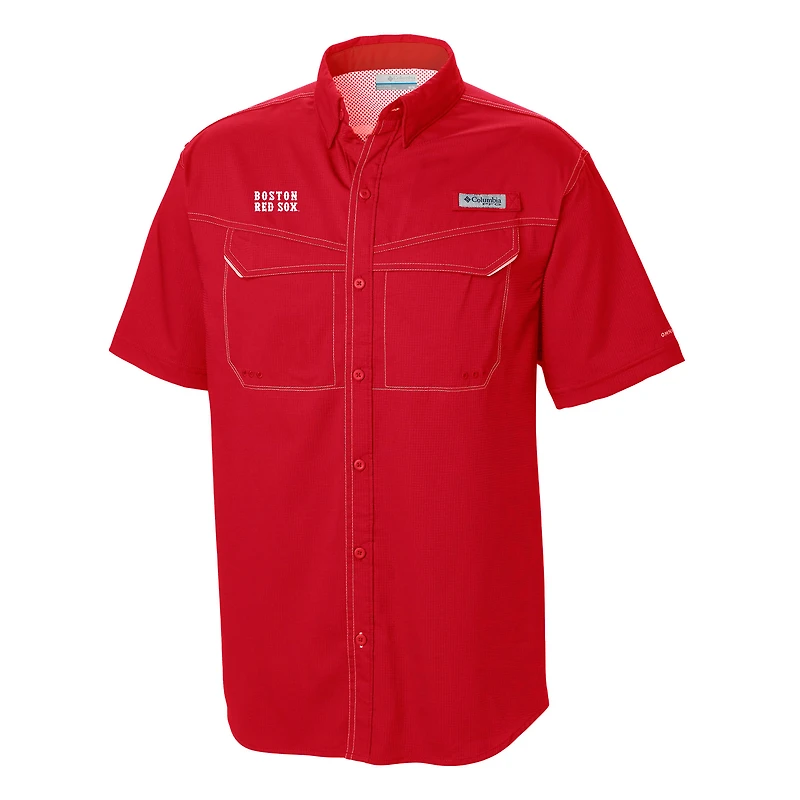 Men's Columbia  Red Boston Sox Omni-Wick Low Drag Offshore Button-Up Shirt