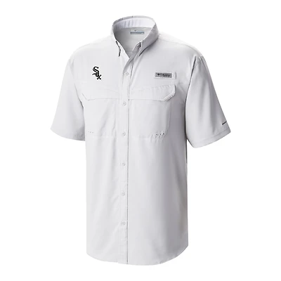 Men's Columbia  White Chicago Sox Omni-Wick Low Drag Offshore Button-Up Shirt