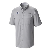 Men's Columbia Detroit Tigers Omni-Wick Low Drag Offshore Button-Up Shirt