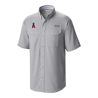 Men's Columbia  Gray Los Angeles Angels Omni-Wick Low Drag Offshore Button-Up Shirt