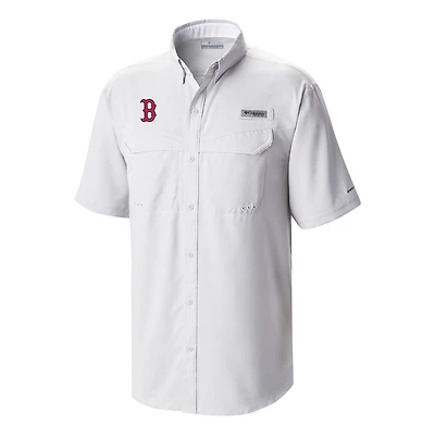 Men's Columbia  White Boston Red Sox Omni-Wick Low Drag Offshore Button-Up Shirt