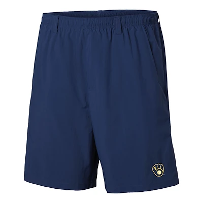 Men's Columbia  Navy Milwaukee Brewers PFG Backcast III Water Shorts