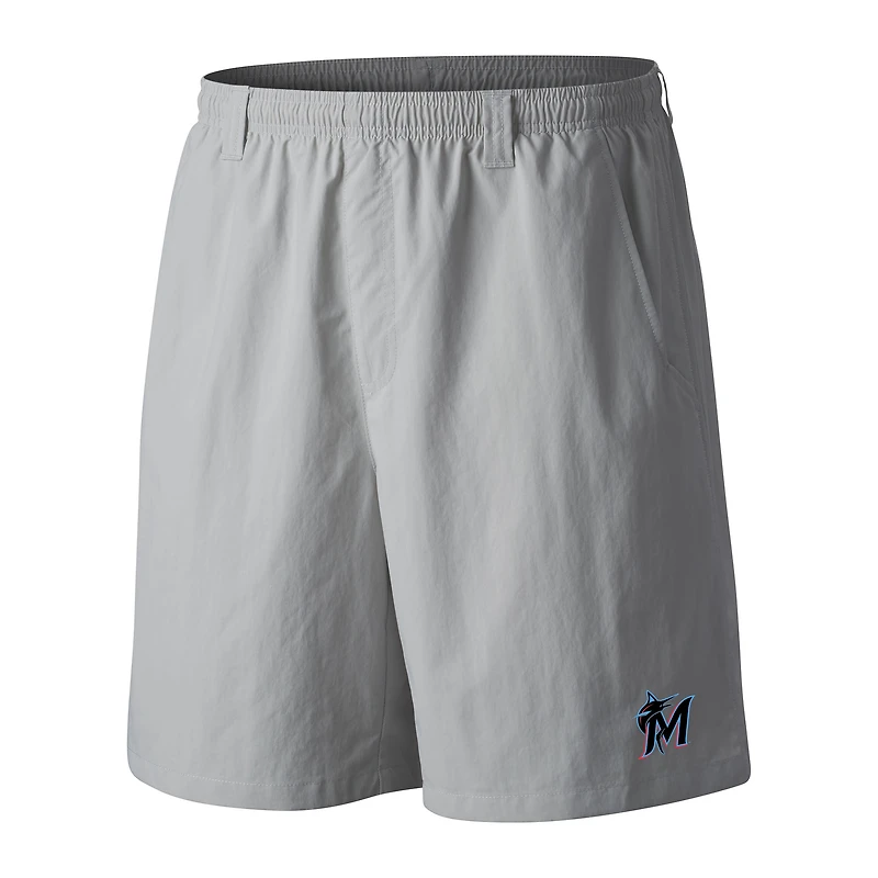 Men's Columbia  Gray Miami Marlins PFG Backcast III Water Shorts