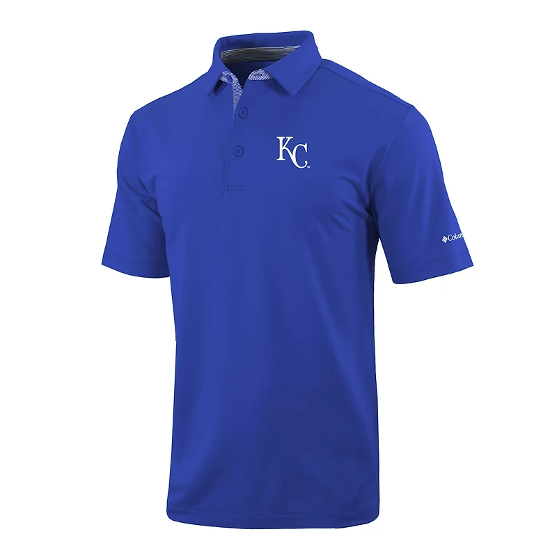 Men's Columbia Royal Kansas City Royals Omni-Wick Even Lie Polo