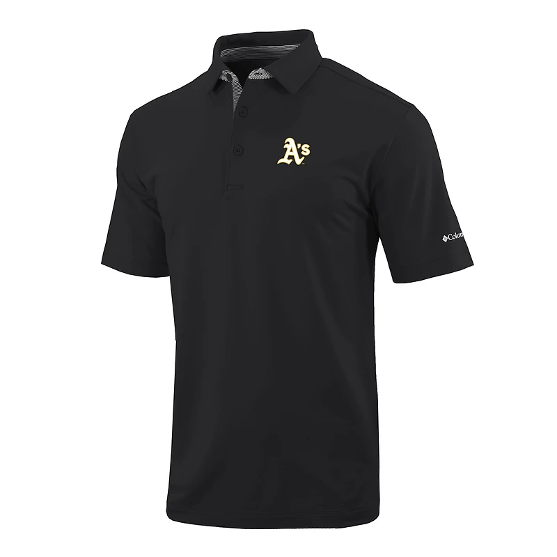 Men's Columbia Black Athletics Omni-Wick Even Lie Polo