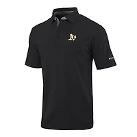 Men's Columbia  Black Athletics Omni-Wick Even Lie Polo