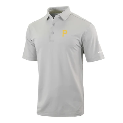 Men's Columbia  Gray Pittsburgh Pirates Omni-Wick Even Lie Polo