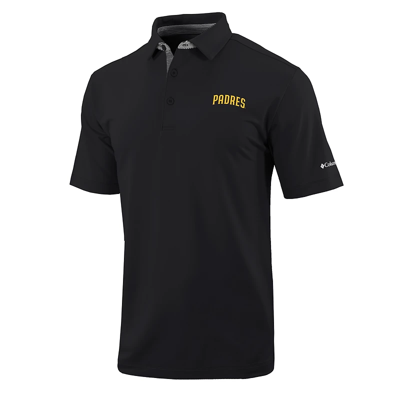 Men's Columbia Black San Diego Padres Omni-Wick Even Lie Polo