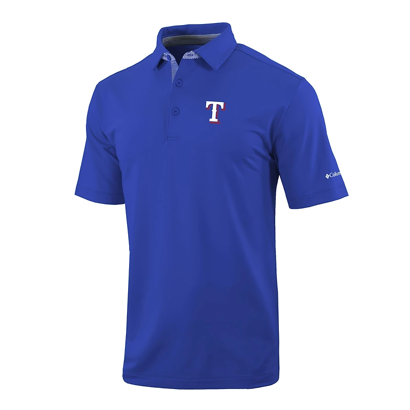 Men's Columbia  Royal Texas Rangers Omni-Wick Even Lie Polo