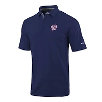 Men's Columbia  Navy Washington Nationals Omni-Wick Even Lie Polo