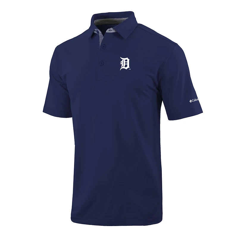 Men's Columbia  Navy Detroit Tigers Omni-Wick Even Lie Polo