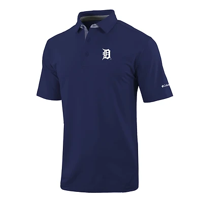 Men's Columbia  Navy Detroit Tigers Omni-Wick Even Lie Polo