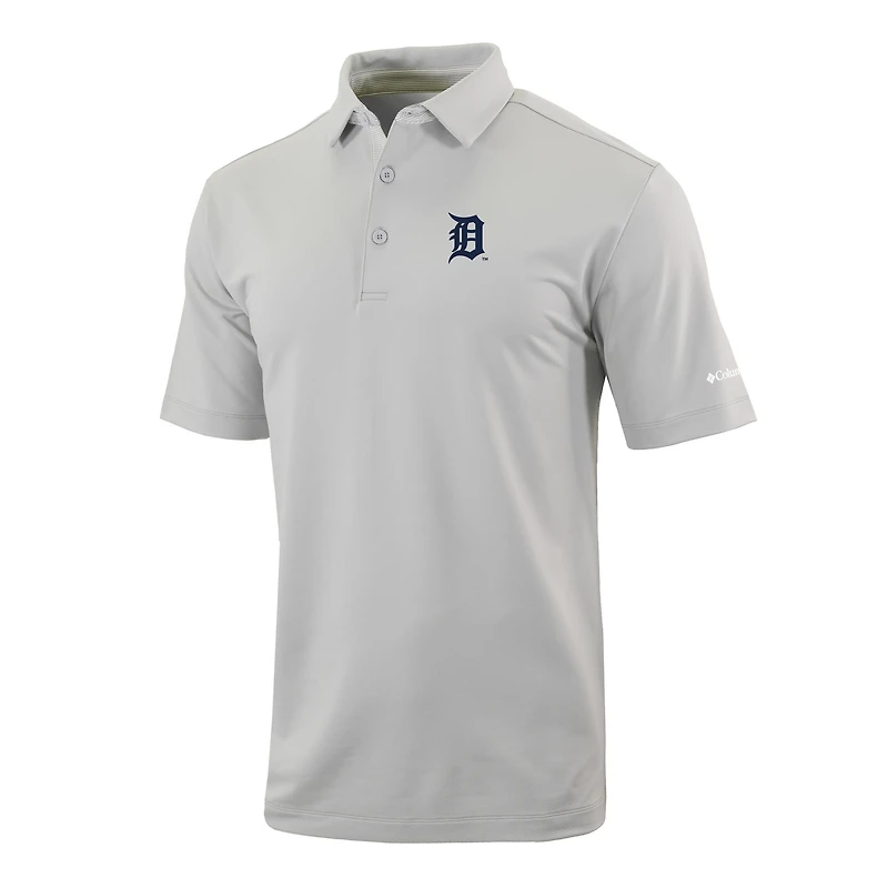 Men's Columbia  Gray Detroit Tigers Omni-Wick Even Lie Polo