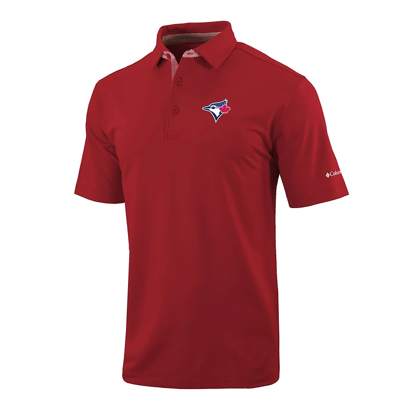 Men's Columbia  Red Toronto Blue Jays Omni-Wick Even Lie Polo