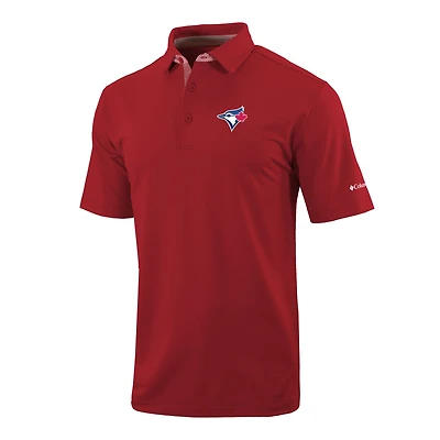Men's Columbia  Red Toronto Blue Jays Omni-Wick Even Lie Polo