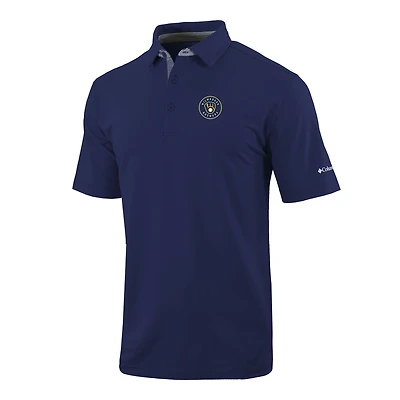 Men's Columbia  Navy Milwaukee Brewers Omni-Wick Even Lie Polo