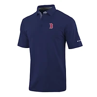 Men's Columbia  Navy Boston Red Sox Omni-Wick Even Lie Polo