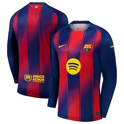 Men's Nike  Navy Barcelona 2025/26 Home Replica Long Sleeve Jersey