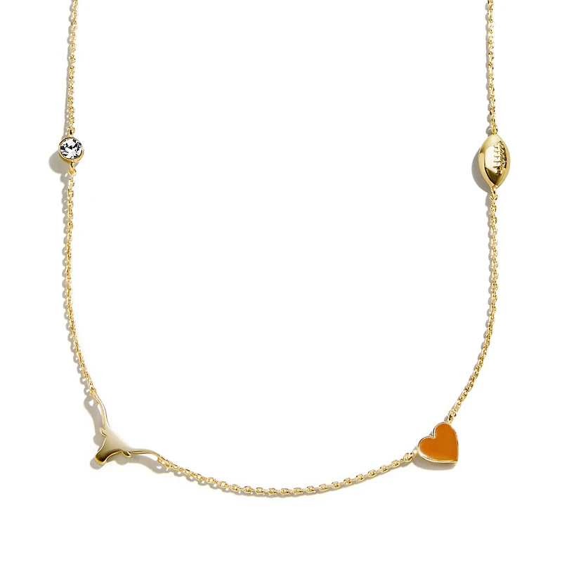 BaubleBar Texas Longhorns Delicate Spaced Charm Necklace