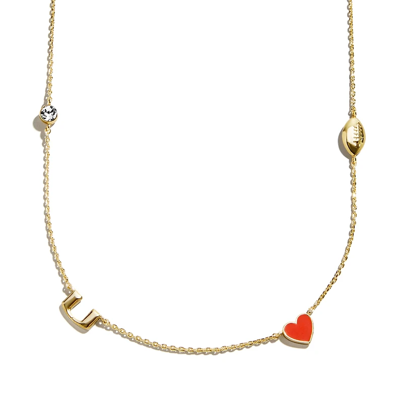 BaubleBar Miami Hurricanes Delicate Spaced Charm Necklace