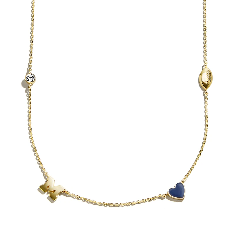 BaubleBar Michigan Wolverines Delicate Spaced Charm Necklace